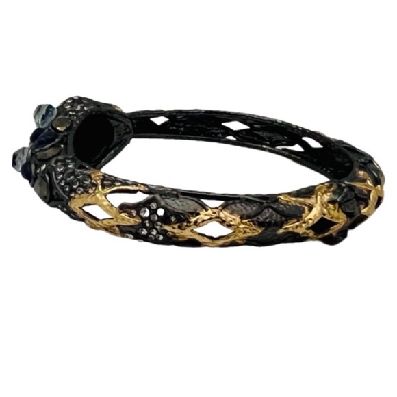 ALEXIS BITTAR • Jardin De Papillon Ruthenium Gold Snake Bracelet - Picture 14 of 16